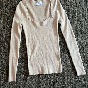 Old Navy Beige Ribbed Knit Top